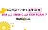 Giải bài 1.7 trang 13 Toán 7 Tập 1 SGK Kết nối tri thức